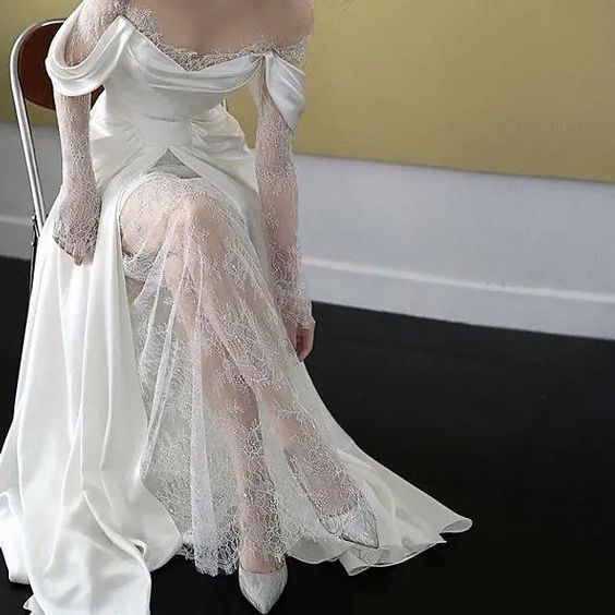 A Line Wedding Dress Long Satin Prom Dresses fg3303