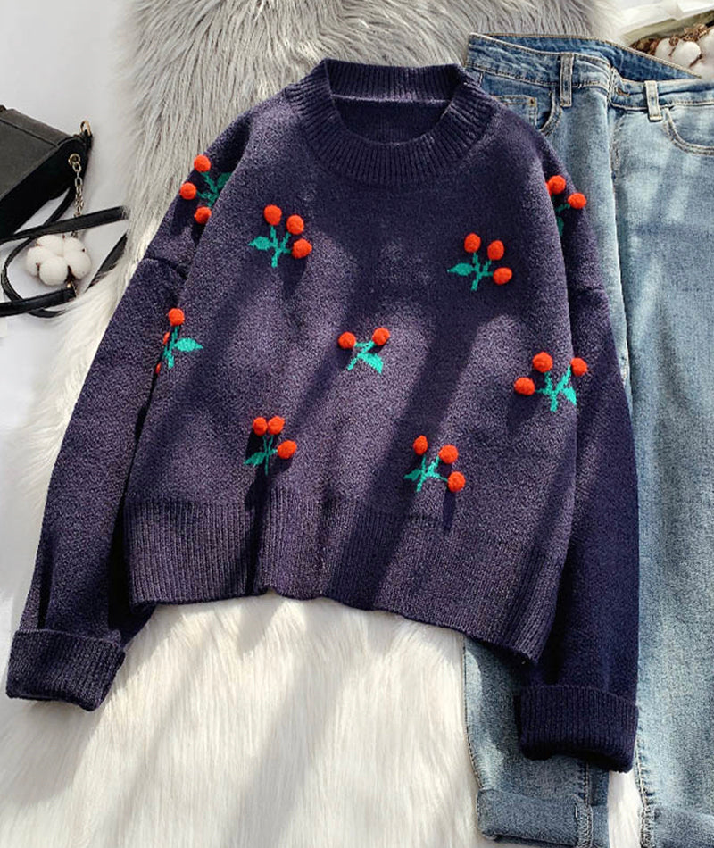 Sweet Cherry Sweater Long Sleeve Sweater S4367