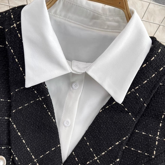 mid-length two-piece white shirt S4023