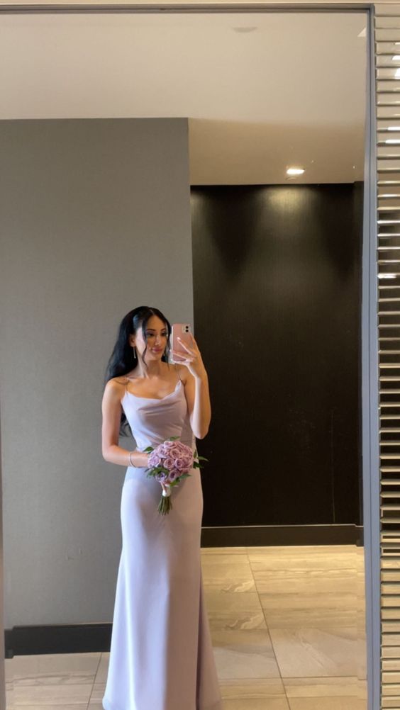 Sexy Lilac Mermaid Prom Dresses, Long Evening Party Dress Bridesmaid Dress fg4242