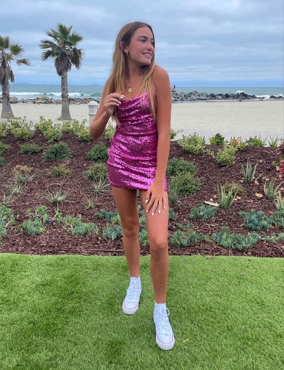 Cute Sparkly Sequins Homecoming Dress S2265