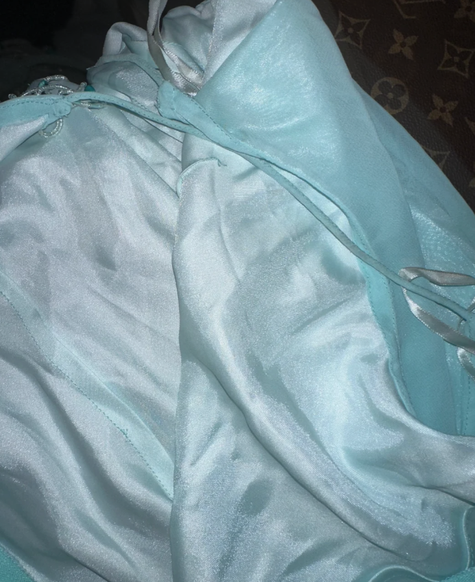 Classy Tiffany Blue Tulle Satin Beaded Mermaid Long Wedding Guest Dress Party Dress SP1419