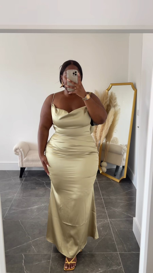 Plus Size Cowl Neck Prom Dress,Sexy Prom Gown Y5250
