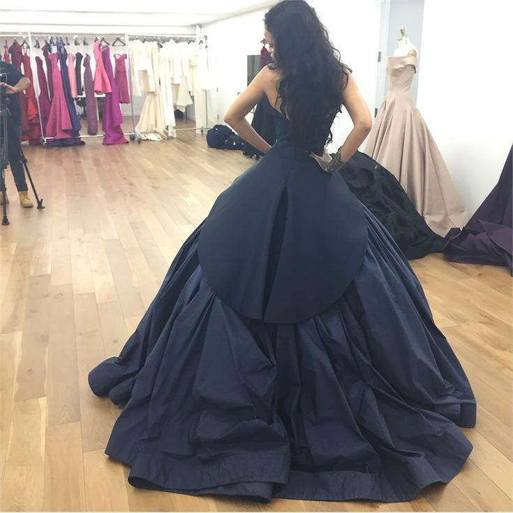 Vintage Ball Gown Spaghetti Straps Satin Long Prom Dress, Evening Gown C6222