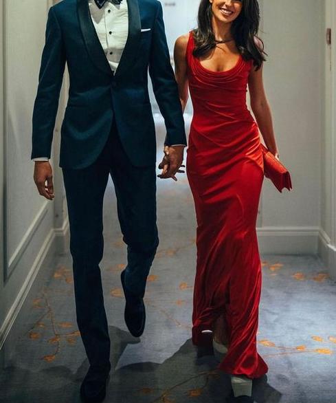 Charming Red Scoop Neck Mermaid Long Party Drses Formal Evening Dress, D299