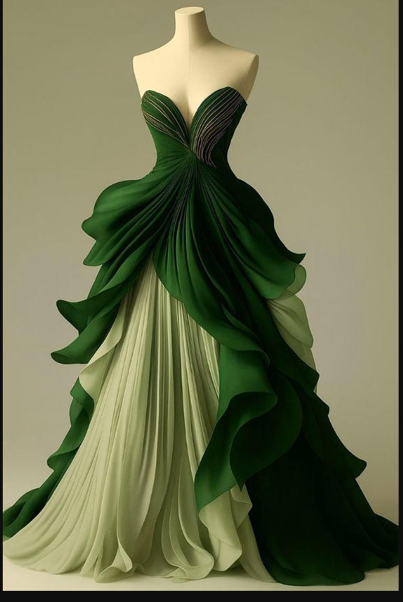 Cute Sweetheart Neck Ball Gown Chiffon Long Prom Dress Sweet Green Formal Evening Dress DP2965
