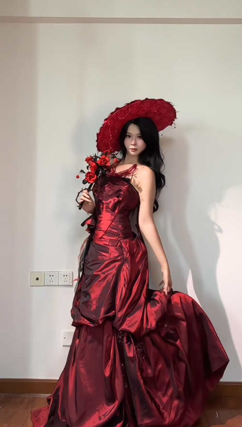 Fairy Strapless A-Line Long Prom Dresses Satin Burgundy Birthday Dresses Sleeveless Evening Dresses DP04103