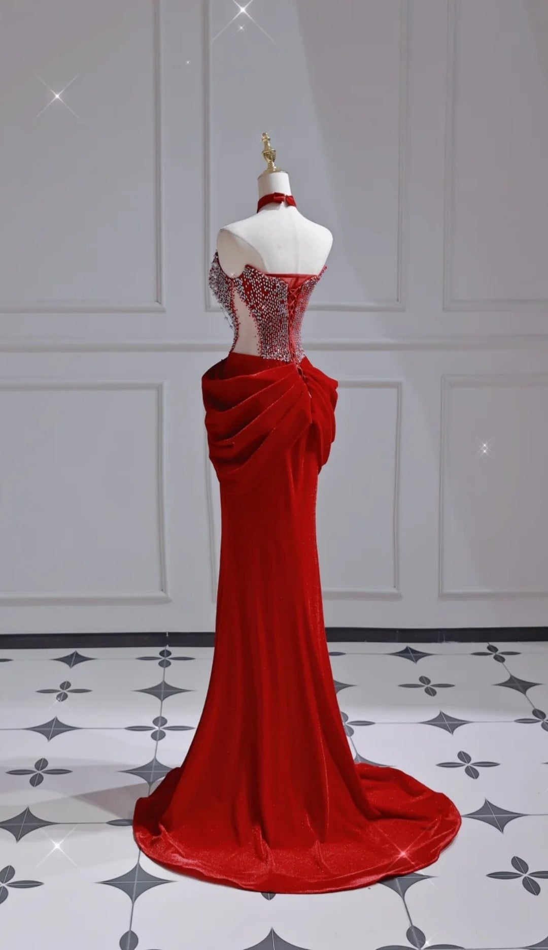 Chic Red Prom Dress Satin Sweetheart Evening Dress Sheath Birthday Dress DP05198