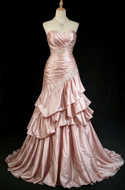 Chic Lavender Prom Dress Sweetheart Sheath Long Evening Dress Sleeveless Satin Formal Dress DP05381