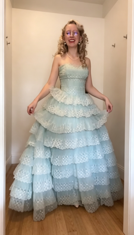 Elegant Strapless A-Line Tulle Long Evening Dress Tiffany Blue Prom Dress DP05641