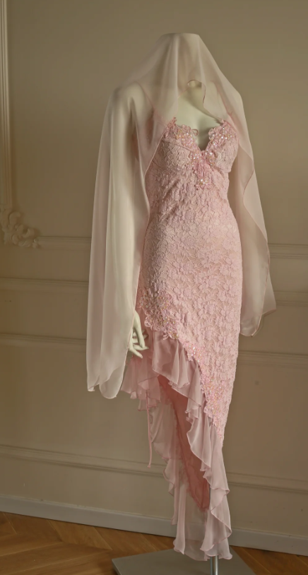 Chic Pink Short Homecoming Dress Spaghetti Straps Sheath Lace Birthday Dress Sleeveless Party Dress DP05853