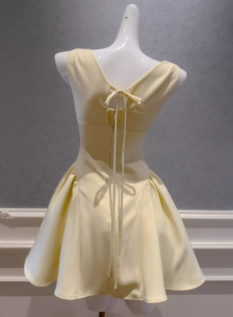 Chic Apricot Short Homecoming Dress A-Line Chiffon Birthday Dress Sleeveless Party Dress DP05860