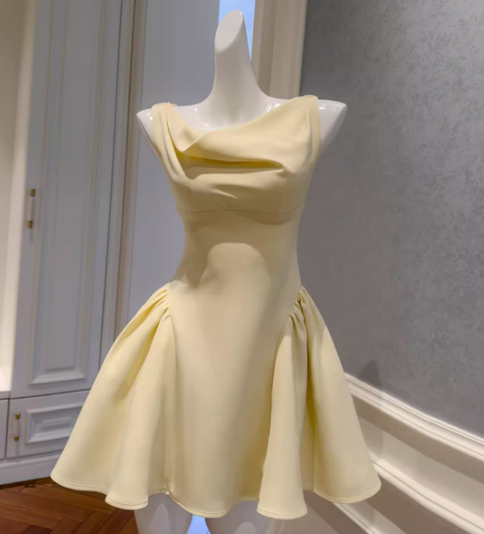 Chic Apricot Short Homecoming Dress A-Line Chiffon Birthday Dress Sleeveless Party Dress DP05860