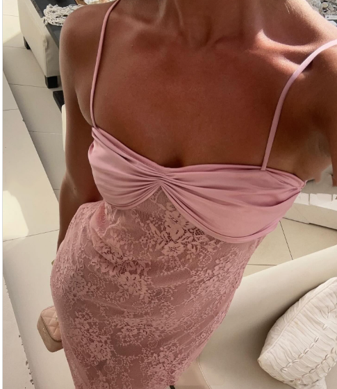 Elegant Wedding Guest Outfit Sheath Straps Pink Night Dresses Summer Wedding Guest Dresses Graduation Dresses DP750