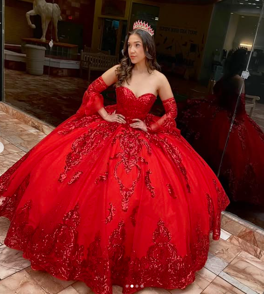 Rose Gold Sweetheart Puffy Princess Ball Gown Sweet 16 Dress Beaded Applique Quinceanera Dresses Y827