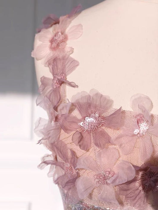 Fairy A Line Square Spaghetti Strap Sequin Tulle Glitter Long Prom Dress,Evening Dresses GG152