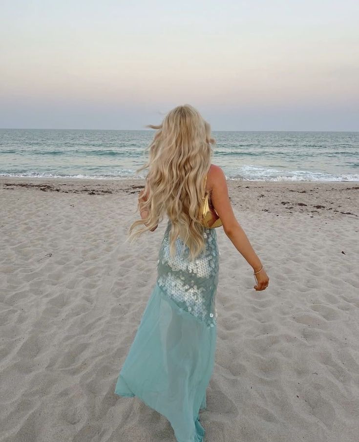 Pretty Mermaid Spaghetti Straps Light Blue Sequin Chiffon Long Prom Dress,Party Dress,Evening Dress GG3643