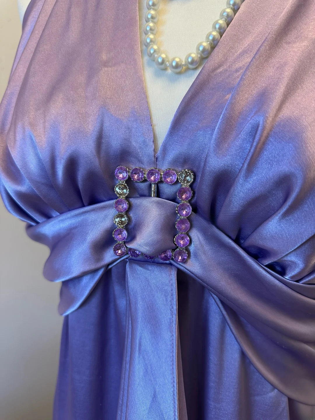 Elegant A Line Halter Lilac Satin Long Prom Dress,Evening Dress GG5150