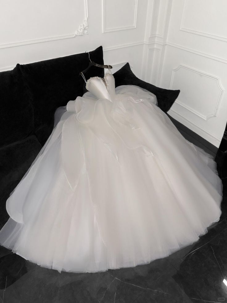 Classy Sweetheart Neck White Satin Beaded Tulle Ball Gown Long Wedding Dress