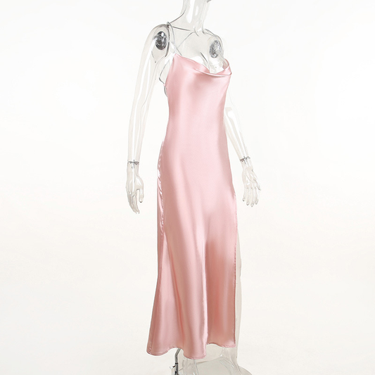Sexy Pink Mermaid Long Prom Dress,Backless Pink Evening Dress Y1933