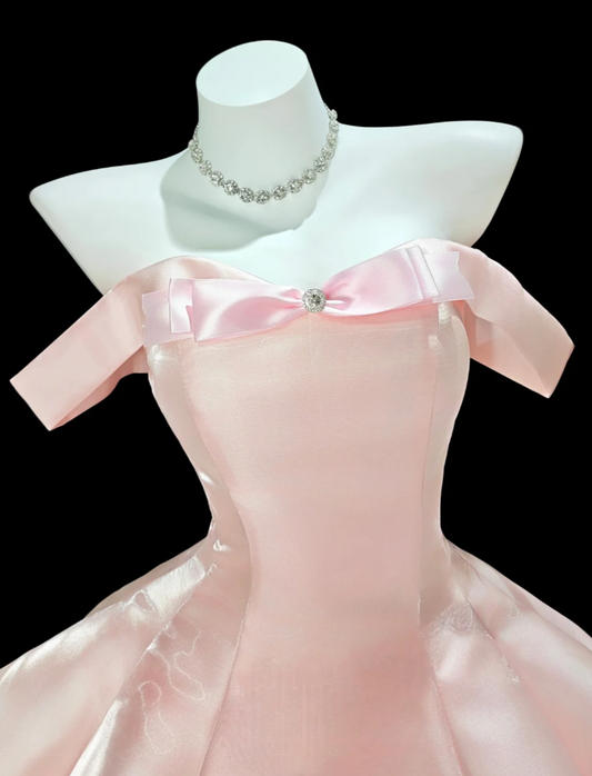 Cute A Line Pink Tulle Satin Short Graduation Homecoming Dress Birthday Dress D2345