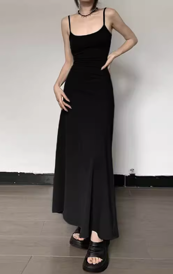 Newest Sexy Spaghetti Straps A Line Ankle Length Seaside Dating Dress Summer Dress D1813