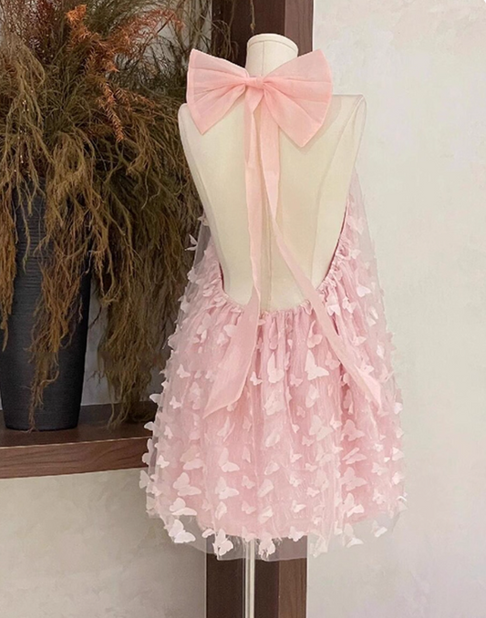 Cute Halter Buttlerfly Backless Short Prom Dress Back to School Outfits Homecoming Dress Sweet 16 Dress Party Dress D2193