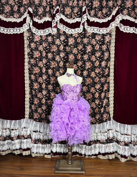 Cute Sweetheart Neckline Flower Sequins Ruffle Short Prom Dress Homecoming Dress Party Dress D2228