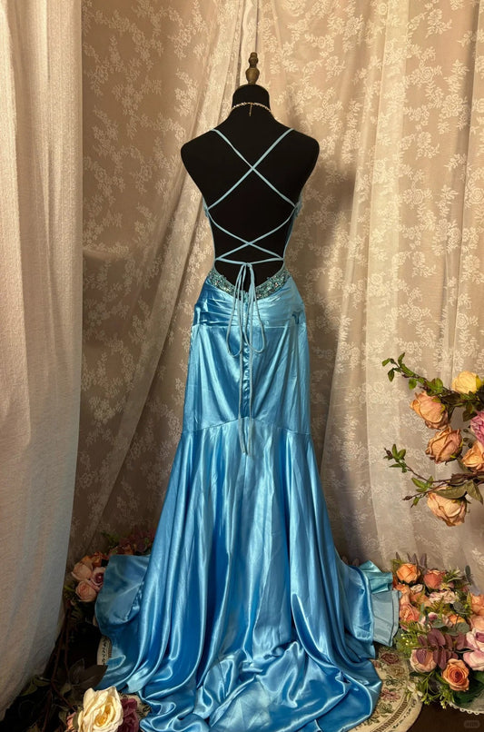 Beauty Prom Dress Spaghetti Straps Backless Asymmetrical Hem Dress Gala Dress D2243