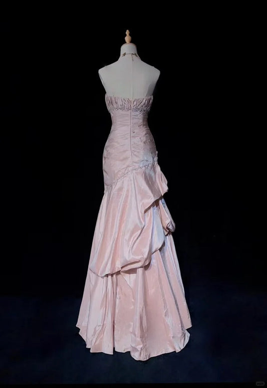 Sweet Prom Dress Strapless Crystal Pleated Gala Dress Evening Dress Customized Dress D2251