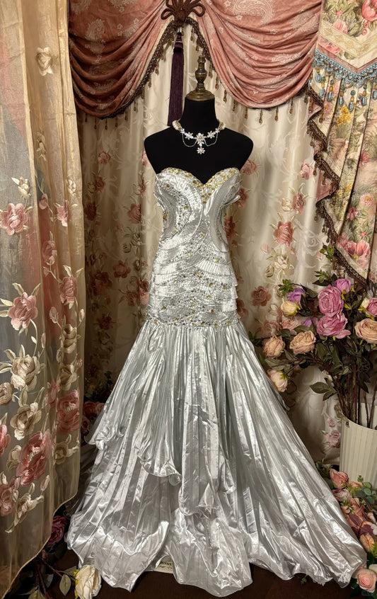 Beauty Prom Dress Sweetheart Crystal Pleated Prom Gown Evening Gala Dress Business Dinner Dress D2376