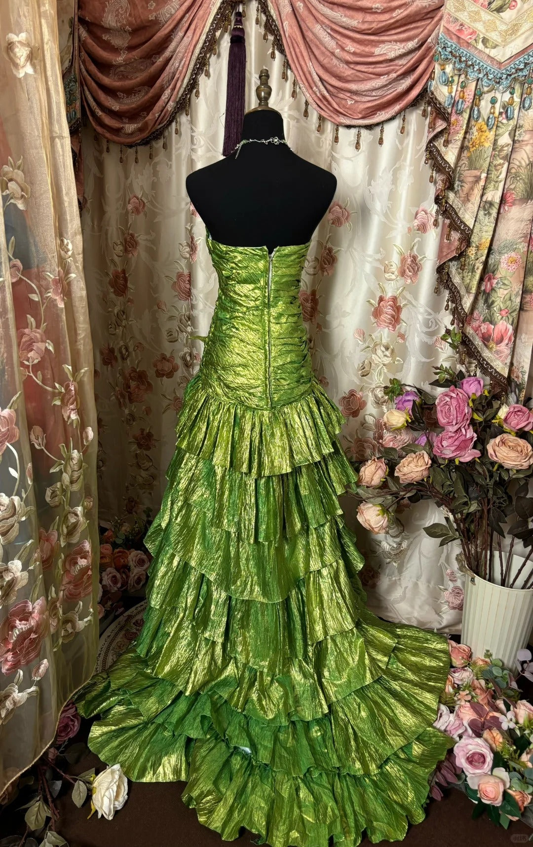 Charming Prom Dress Strapless Pleated Tiered Prom Gown Evening Dress Gala Dress Business Dinner Dress D2378