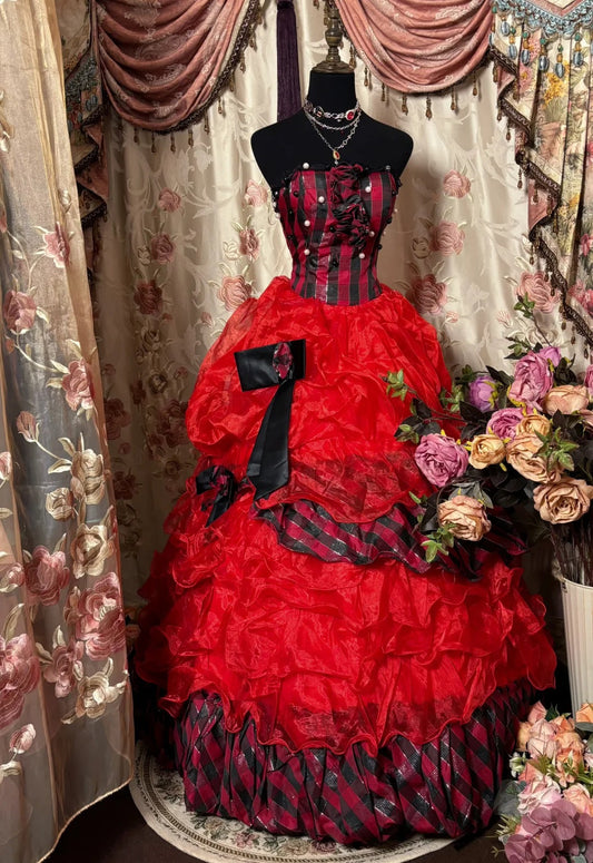 Cute Prom Dress Strapless Pleated Ball Dress Evening Dress Birthday Dress Sweet 16 Dress D2394