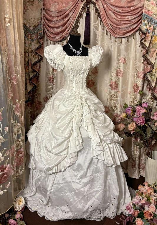 Elegant Wedding Dress Square Pleated Ball Gown Evening Dress Gala Dress Wedding Dress Prom Dress D2401