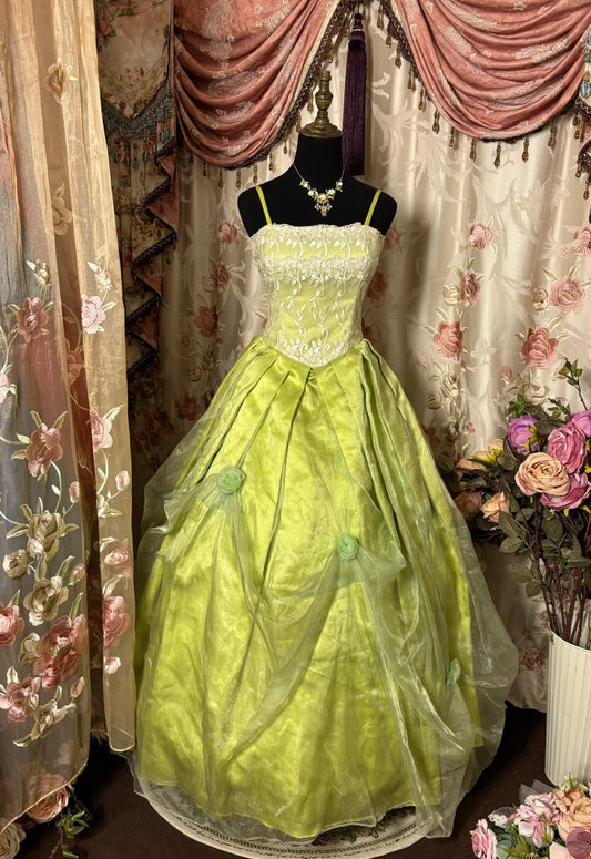Sweet Prom Dress Spaghetti Straps Pleated Ball Gown Evening Dress Dance Dress Birthday Party Dress D2409