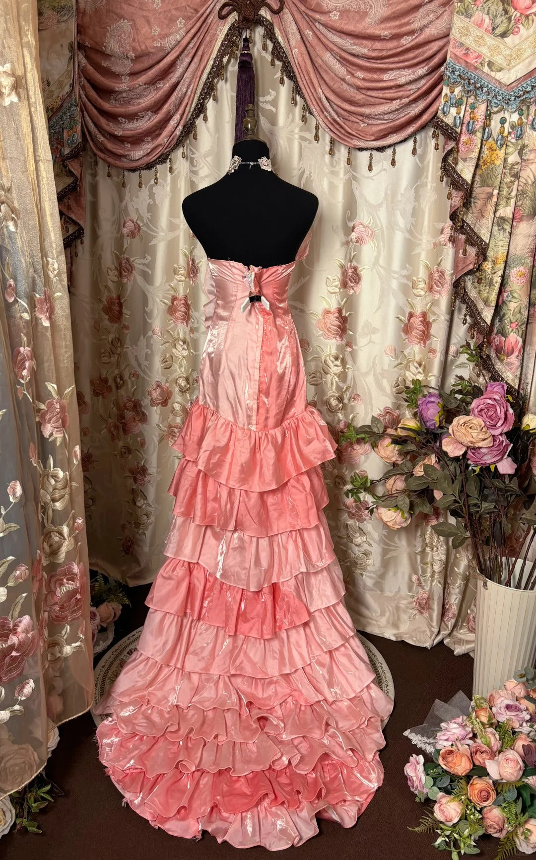 Sweet Prom Dress Strapless Ruffle Tiered Evening Dress Gala Dress Business Dinner Dress D2413