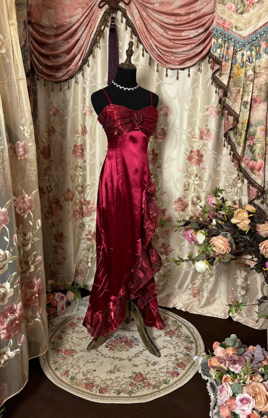 Elegant Prom Dress Spaghetti Straps Ruffle Prom Gown Evening Dress Birthday Party Dress D2416