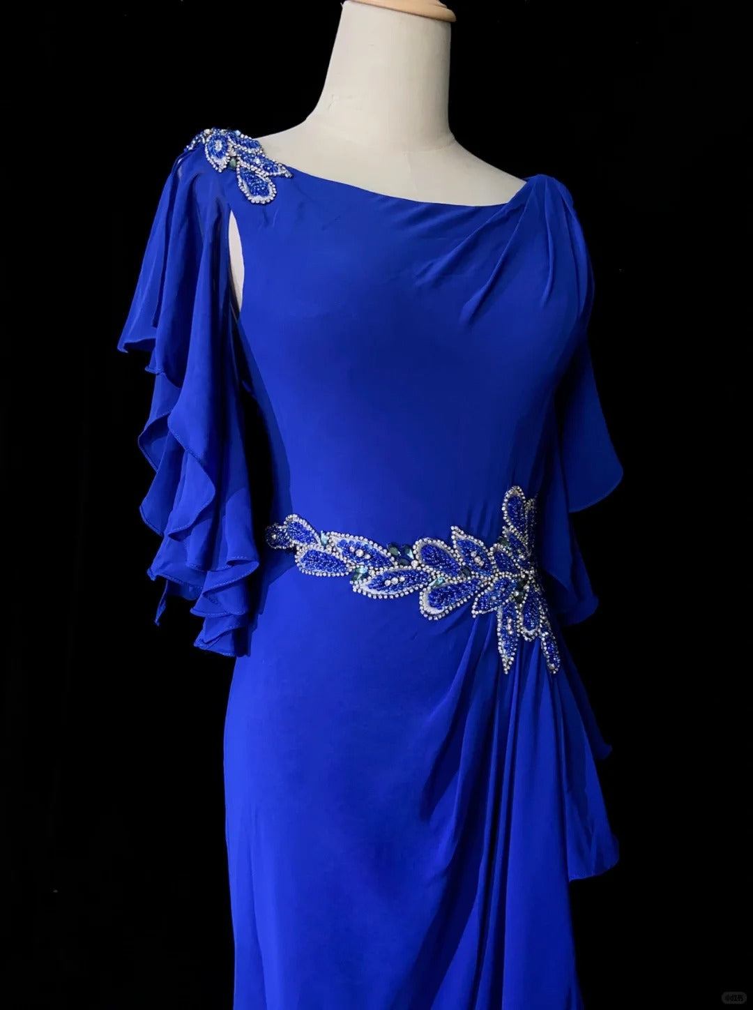 Elegant Prom Dress Crew Neck Asymmetrical Hem Evening Dress Gala Dress Business Dinner Dress D2418