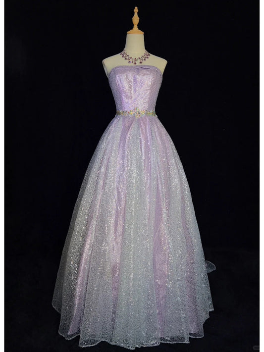 Shiny Prom Dress Strapless Prom Gown Evening Dress Gala Dress Business Dinner Dress Party Dress D2448