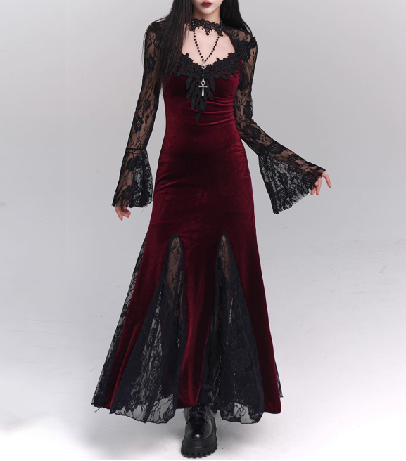 Halloween Costume Women Teenage Girl Dress Long Sleeves Gothic Dress Party Dress D2457