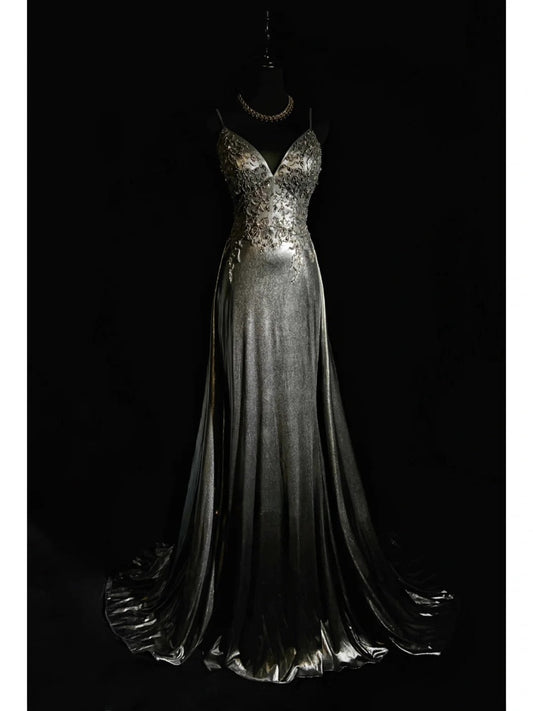Stunning Prom Dress A Line V-neck Prom Gown Evening Dress Gala Dress Business Dinner Dress D2504