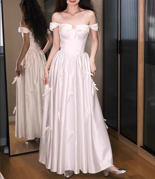 Beauty Prom Dress Off Shoulder Pleated Prom Gown Evening Dress Gala Dress D2526