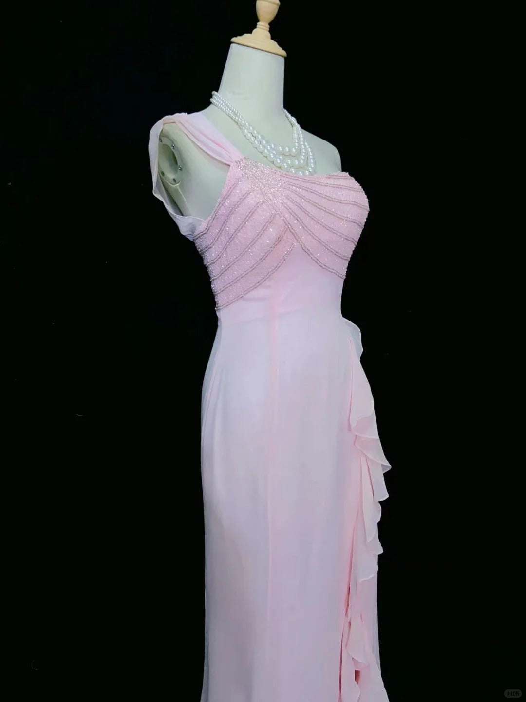 Sweet Prom Dress One Shoulder Ruffle Slit Prom Gown Gala Dress Evening Dresses D2599