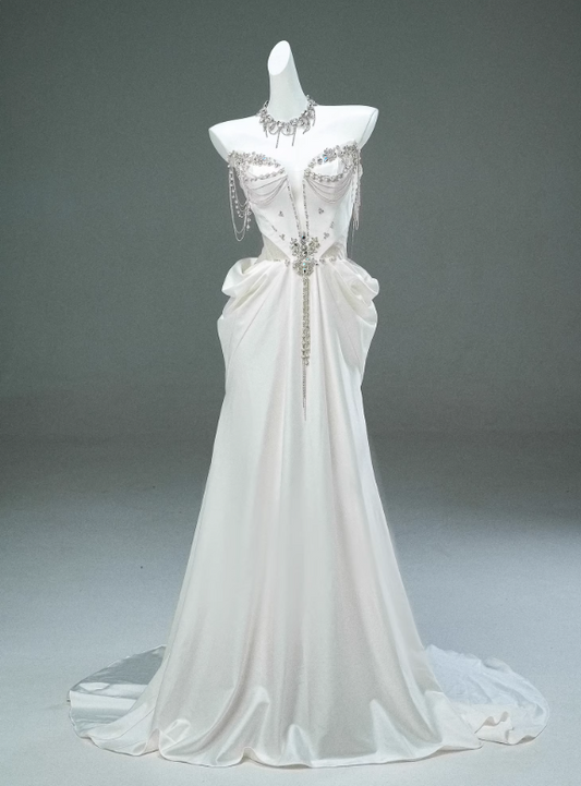 Stunning Prom Dress Strapless Crystal Prom Gown Evening Dress Gala Dress Party Dress D2624