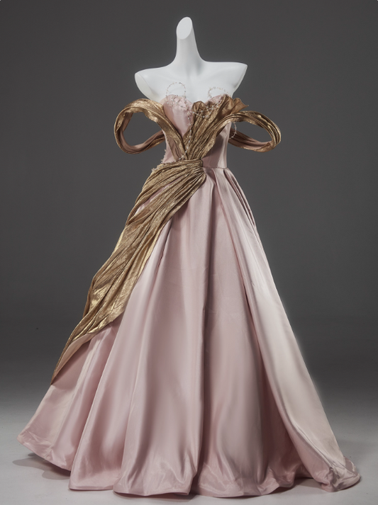 Sweet Prom Dress Pink Sweetheart Pleated Ball Gown Gala Dress Evening Dress D2628