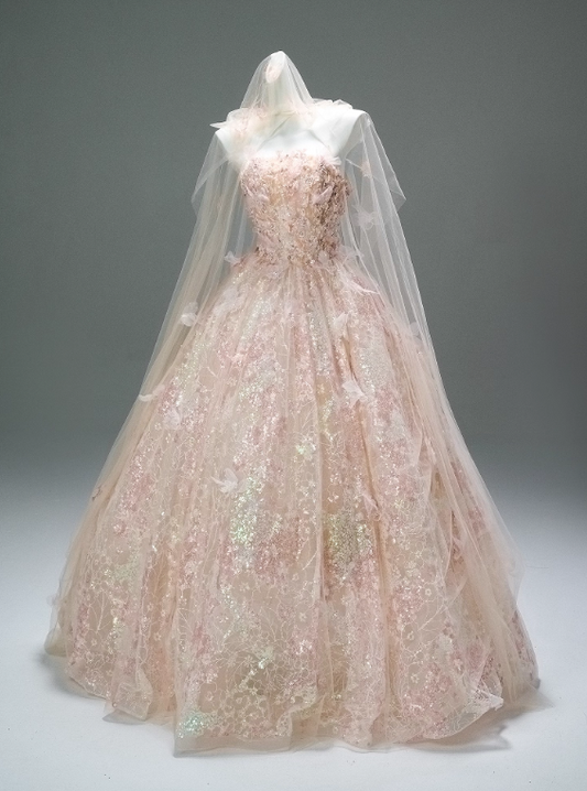 Beauty Prom Dress Strapless Sequins Ball Gown Gala Dress Evening Dresses D2640