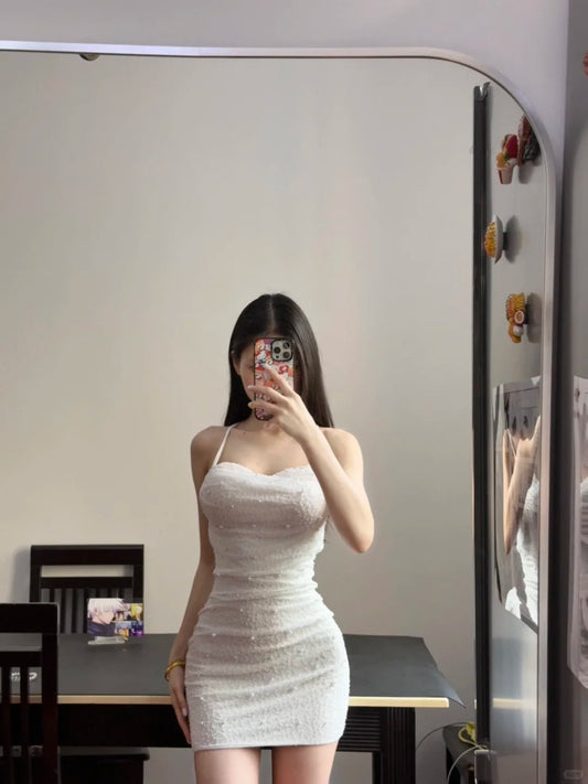 Sexy Homecoming Dress Spaghetti Straps Pearl Short Prom Dress Cocktail Dress Party Dress D2657