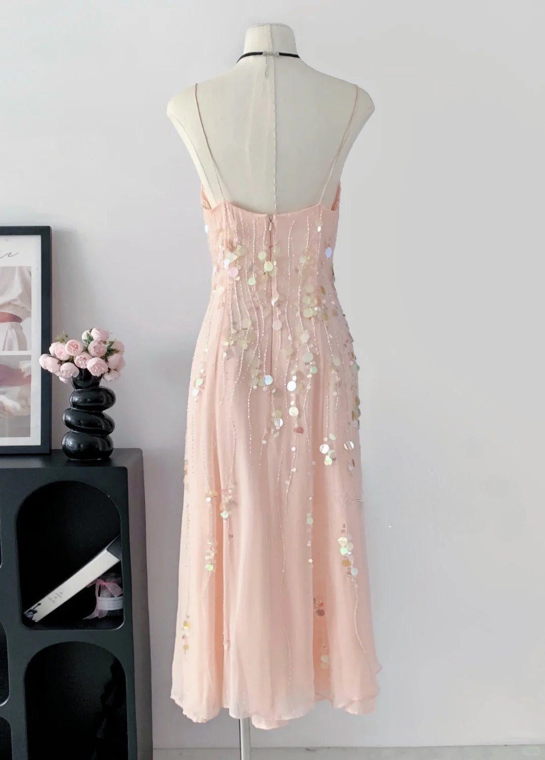 Sweet Prom Dress Spaghetti Straps Beading Sequins Prom Gown Party Dresses Dancing Dress D2691