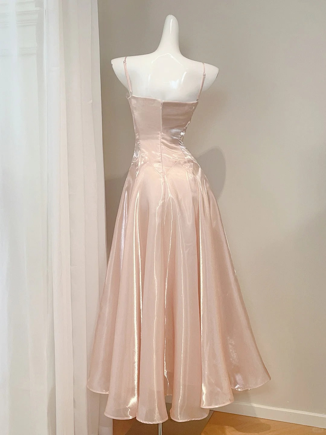 Shiny Prom Dress A Line Spaghetti Straps Gala Dress Evening Dress Birthday Party Dress D2732