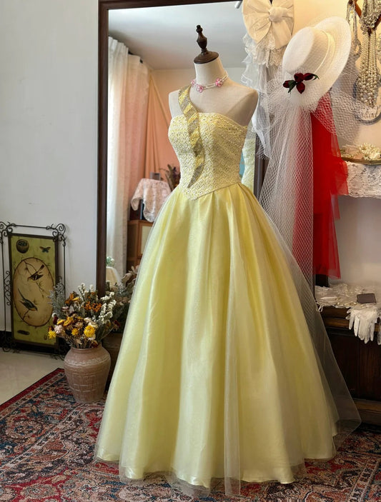 Stunning Prom Dress A Line One Shoulder 16th Dress Gala Dress Evening Dress D2735